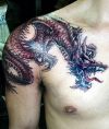 chinese dragon pic tattoo on chest and arm